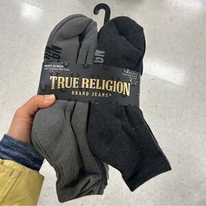 NWT True Religion Men's half cushion mid crew Socks 12-Pack